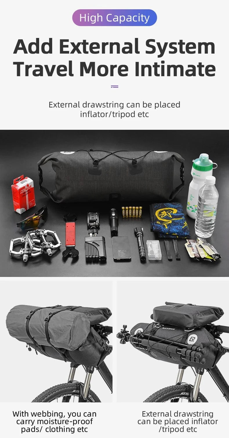 ROCKBROS - Waterproof Handlebar Bag Set – Durable, Spacious and Adventure-Ready