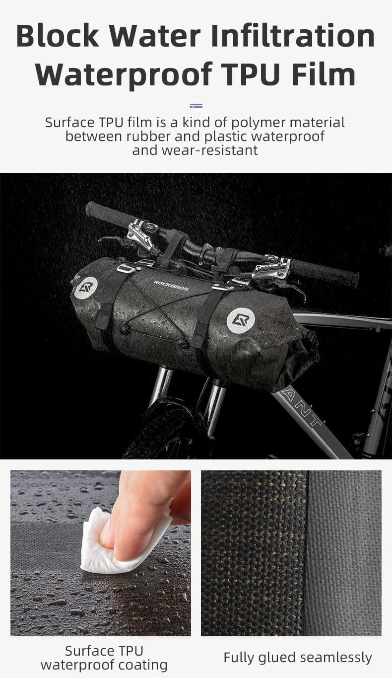 ROCKBROS - Waterproof Handlebar Bag Set – Durable, Spacious and Adventure-Ready