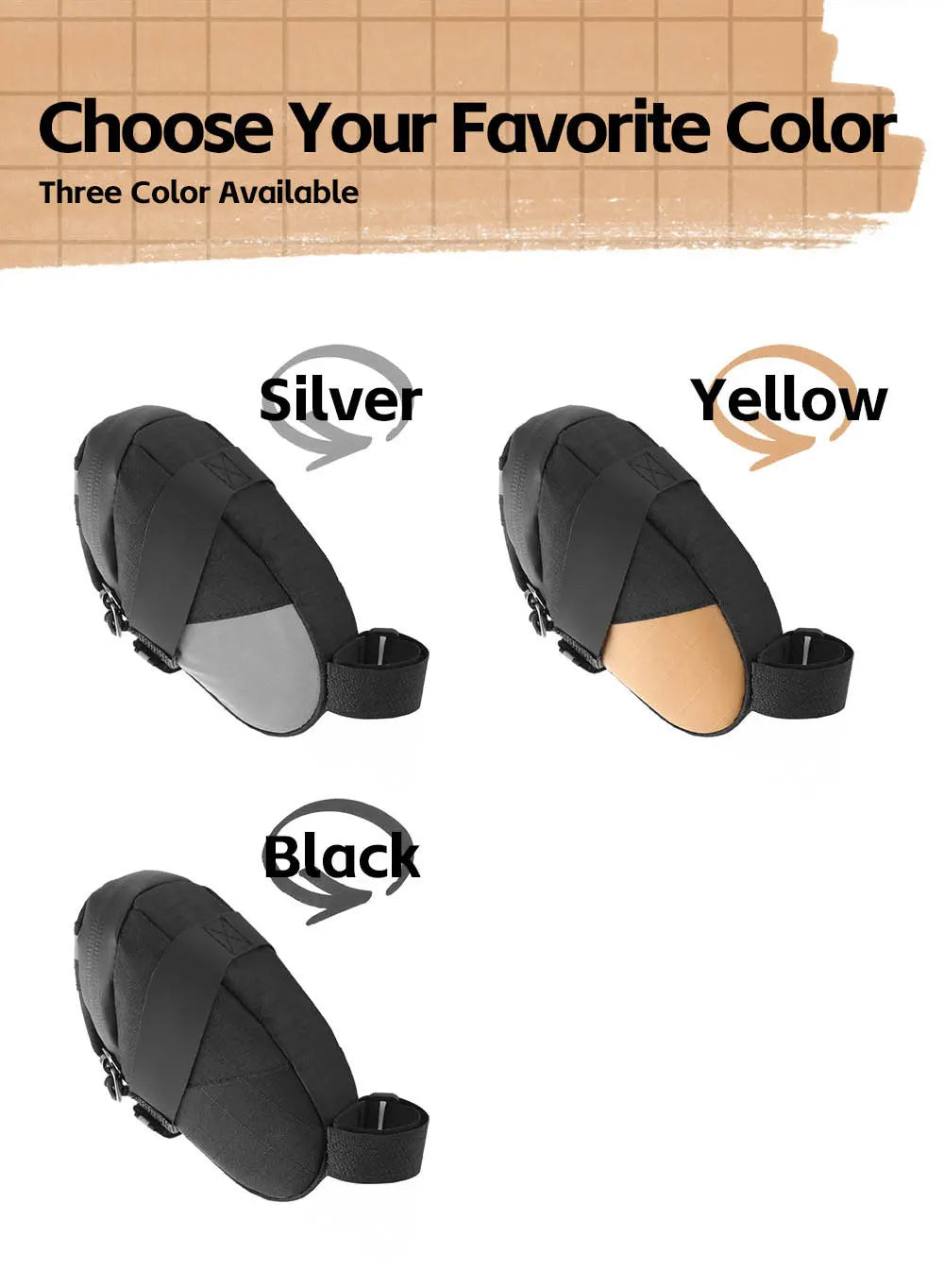 Rhinowalk - Mini Saddle Bag 0.4L – Compact Bike Seat Storage