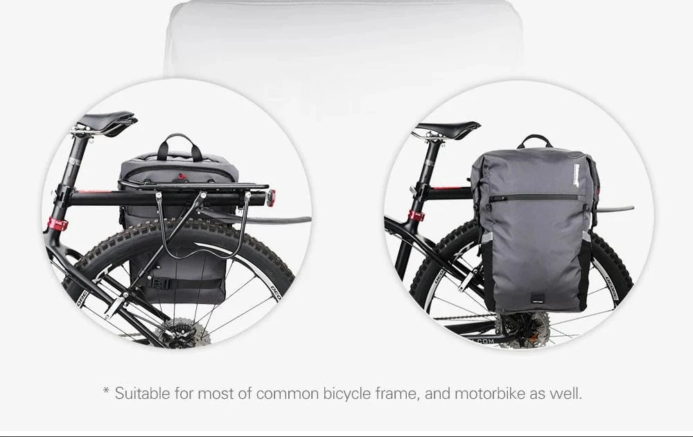 RHINOWALK - 24L Waterproof Bike Pannier Bag – Versatile Cycling Backpack