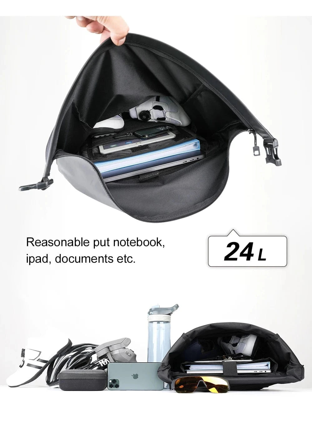 RHINOWALK - 24L Waterproof Bike Pannier Bag – Versatile Cycling Backpack