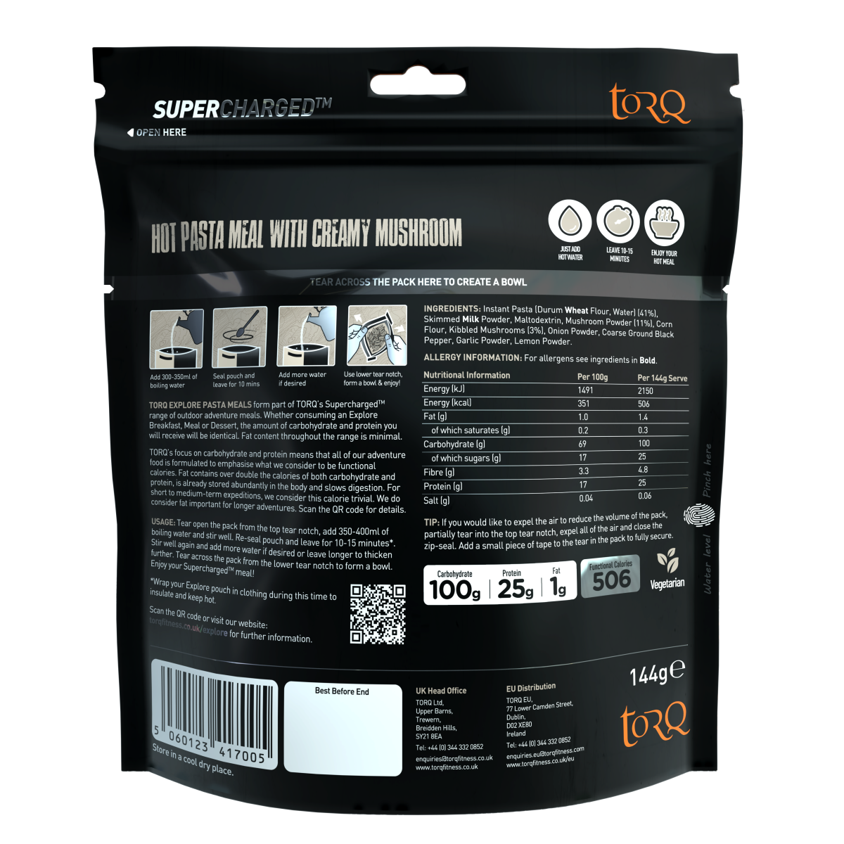 TORQ Explore - Supercharged Creamy Mushroom Pasta Meal