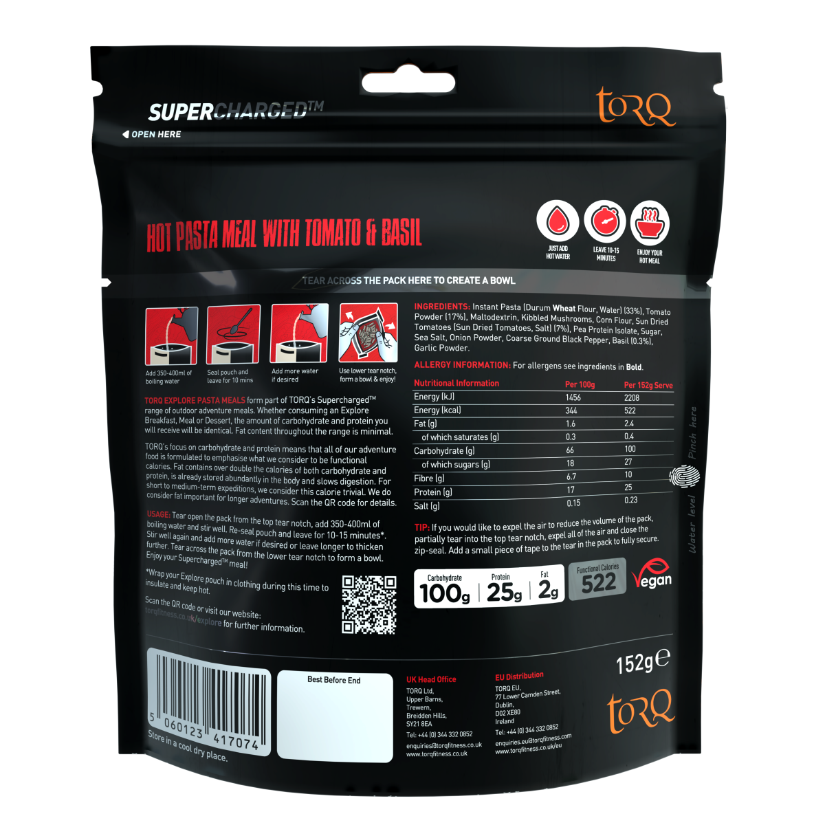 TORQ Explore - Supercharged Tomato & Basil Pasta Meal