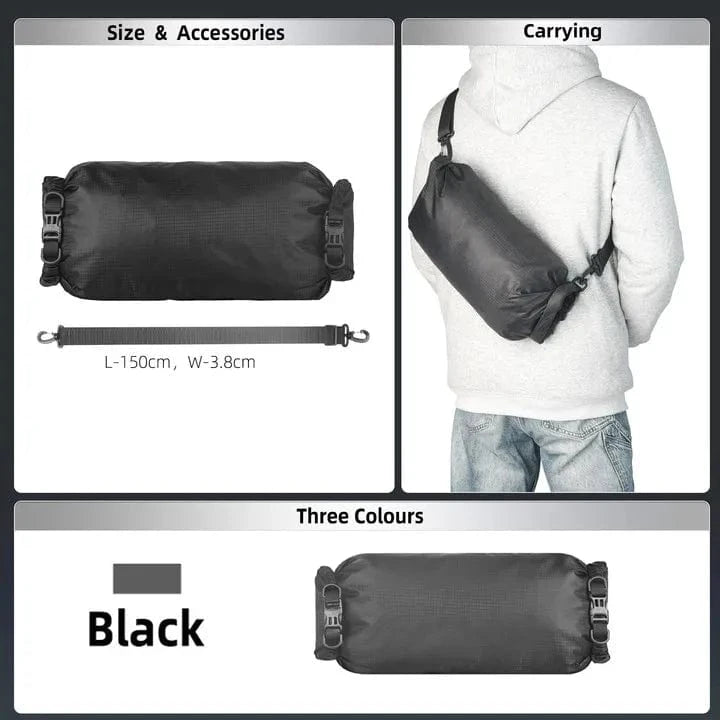 Bike & Bag Bicycle handlebar bags Only Bag-Black RHINOWALK - Waterproof Handlebar Roll & 12L Dry Bag