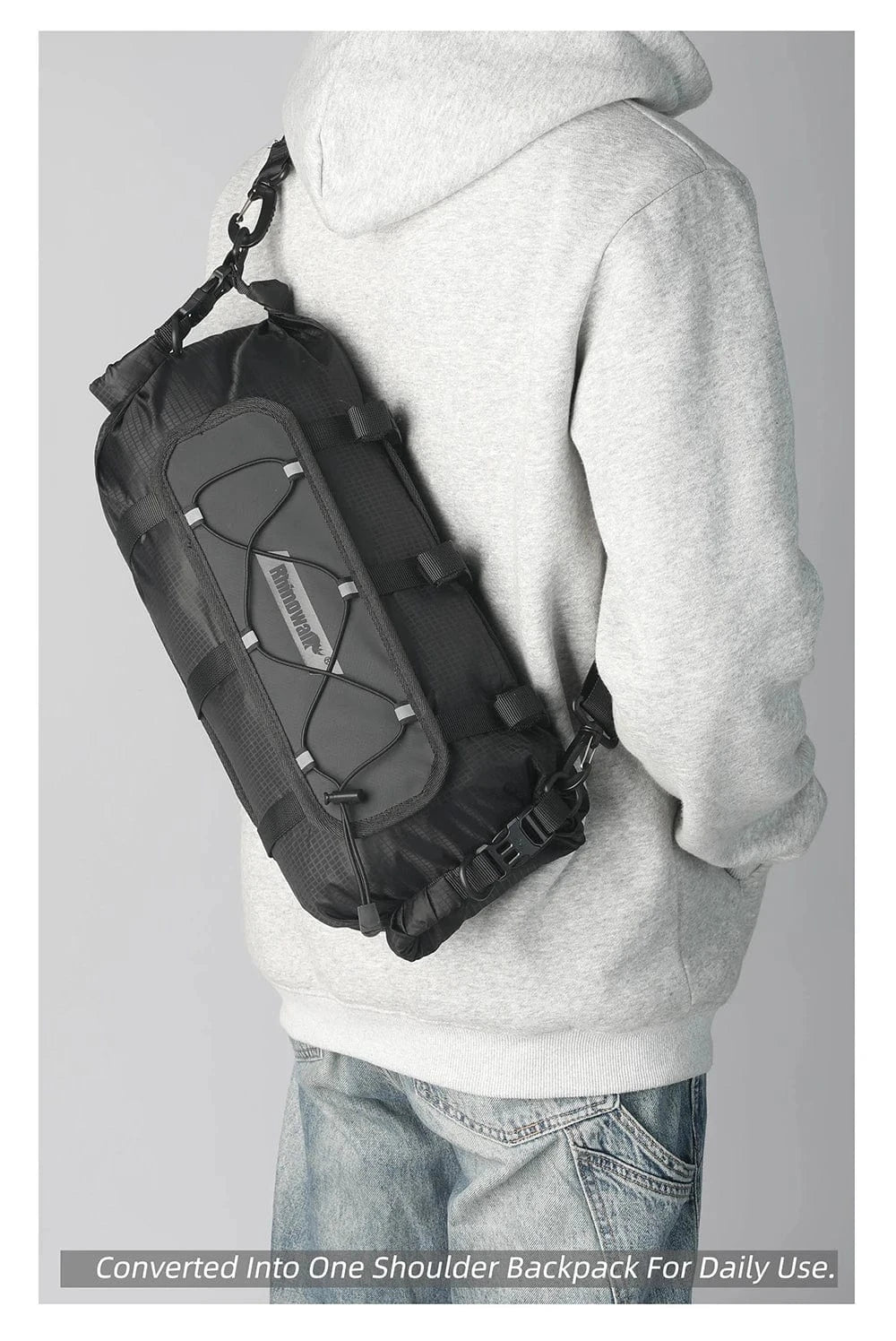 Bike & Bag Bicycle handlebar bags RHINOWALK - Waterproof Handlebar Roll & 12L Dry Bag