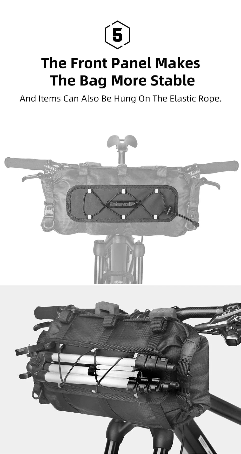 Bike & Bag Bicycle handlebar bags RHINOWALK - Waterproof Handlebar Roll & 12L Dry Bag