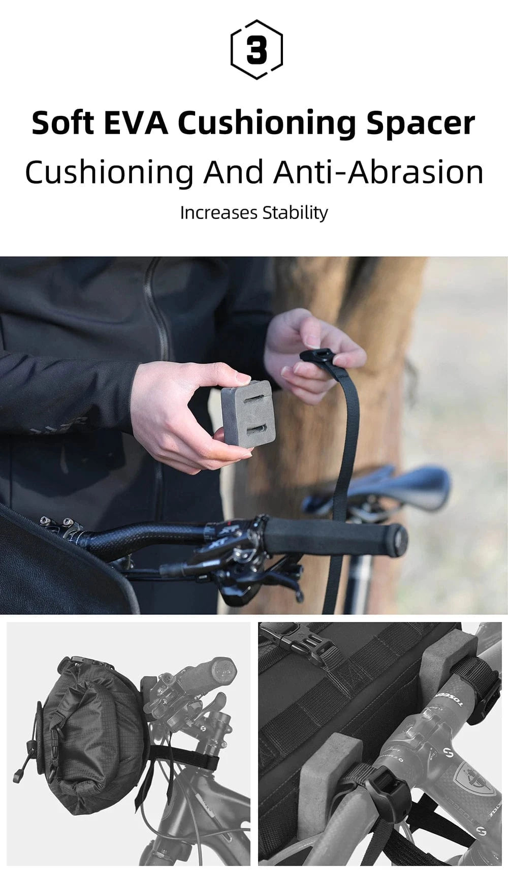 Bike & Bag Bicycle handlebar bags RHINOWALK - Waterproof Handlebar Roll & 12L Dry Bag