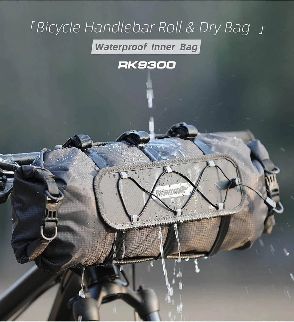 Bike & Bag Bicycle handlebar bags RHINOWALK - Waterproof Handlebar Roll & 12L Dry Bag
