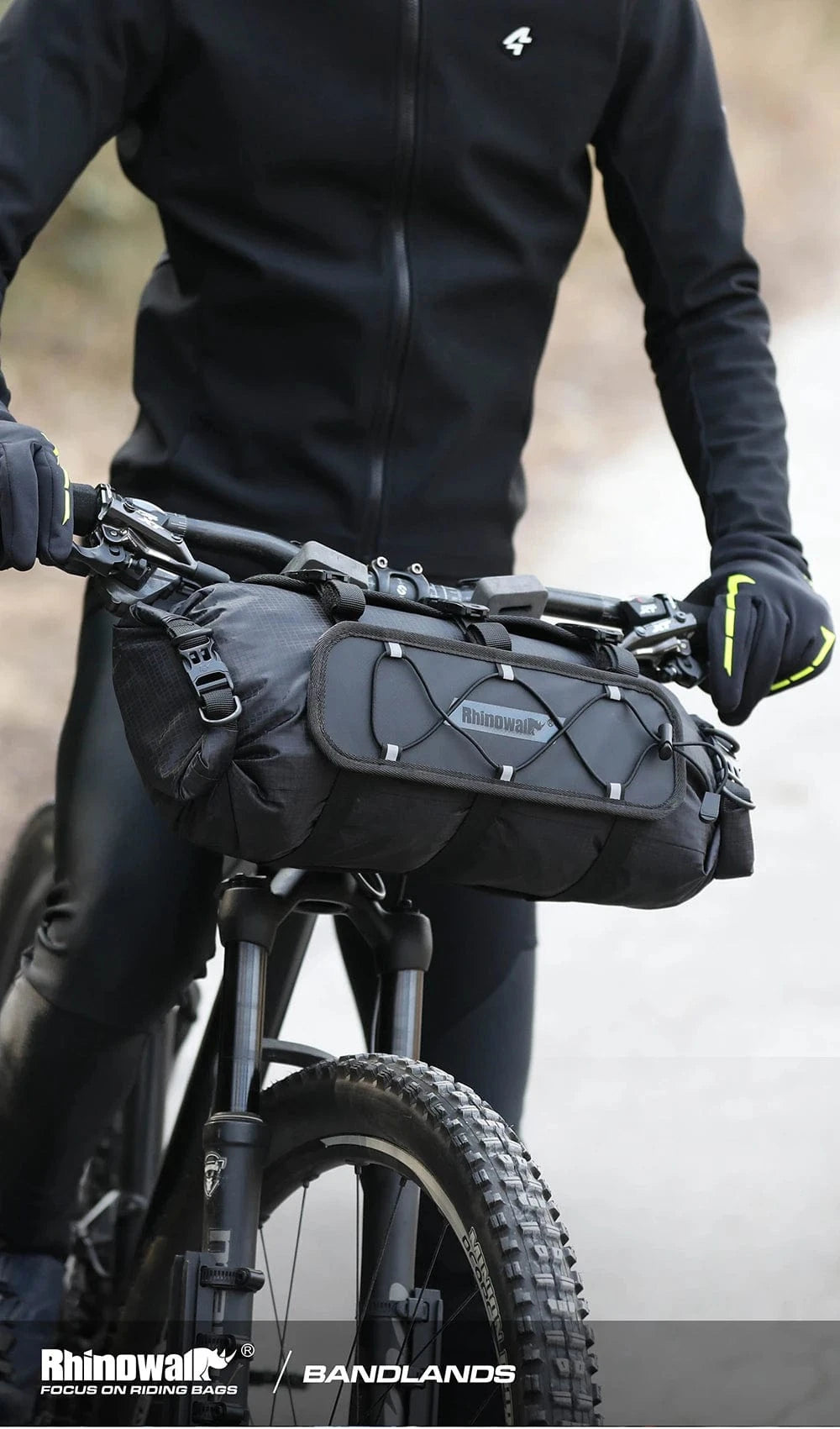 Bike & Bag Bicycle handlebar bags RHINOWALK - Waterproof Handlebar Roll & 12L Dry Bag
