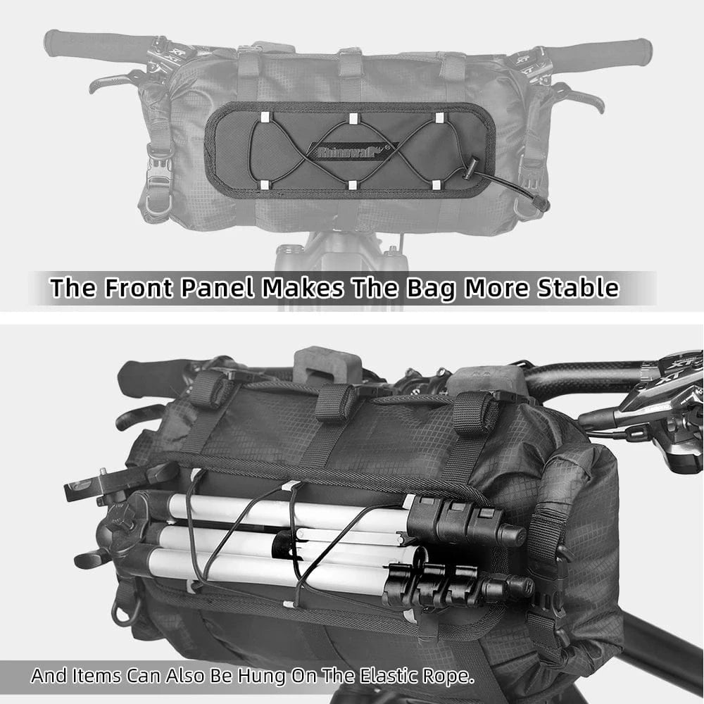 Bike & Bag Bicycle handlebar bags RHINOWALK - Waterproof Handlebar Roll & 12L Dry Bag