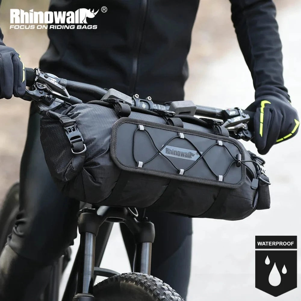 Bike & Bag Bicycle handlebar bags RHINOWALK - Waterproof Handlebar Roll & 12L Dry Bag