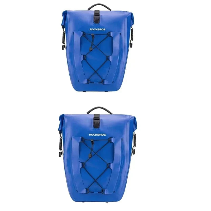 Bike & Bag Bicycle Pannier Bags Blue 2pcs ROCKBROS - PAIR - Waterproof Pannier Bags – 25L