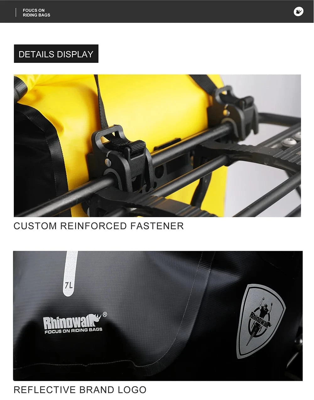 Bike & Bag Bicycle Pannier Bags RHINOWALK - Waterproof Bike Pannier Bag (10L) - Brompton, Road & MTB Pannier
