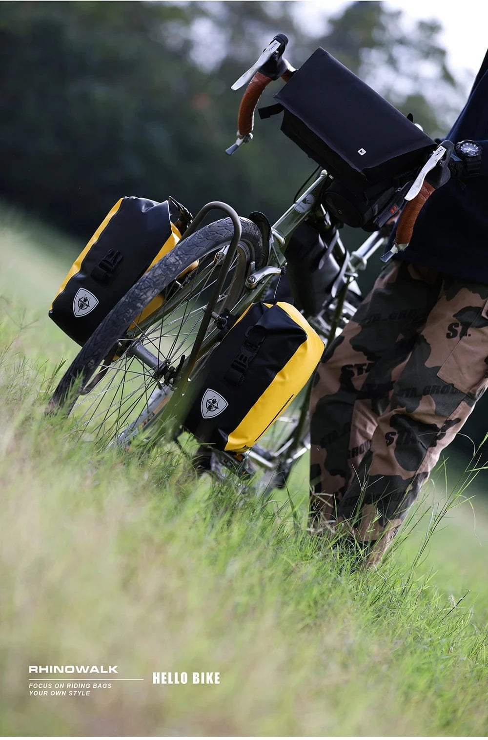 Bike & Bag Bicycle Pannier Bags RHINOWALK - Waterproof Bike Pannier Bag (10L) - Brompton, Road & MTB Pannier