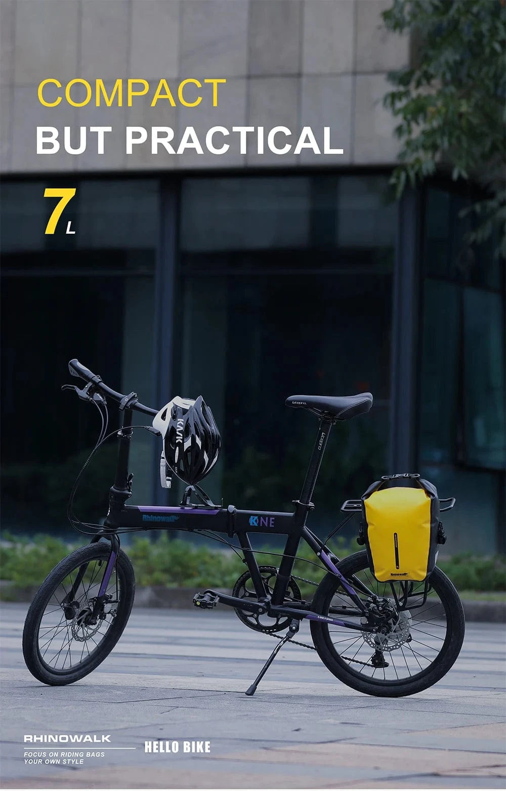 Bike & Bag Bicycle Pannier Bags RHINOWALK - Waterproof Bike Pannier Bag (10L) - Brompton, Road & MTB Pannier