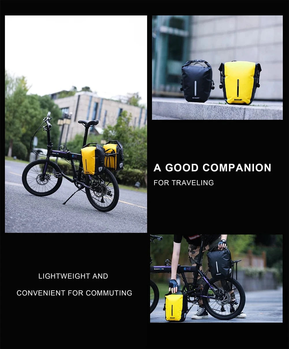Bike & Bag Bicycle Pannier Bags RHINOWALK - Waterproof Bike Pannier Bag (10L) - Brompton, Road & MTB Pannier