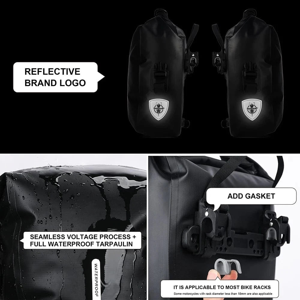 Bike & Bag Bicycle Pannier Bags RHINOWALK - Waterproof Bike Pannier Bag (10L) - Brompton, Road & MTB Pannier