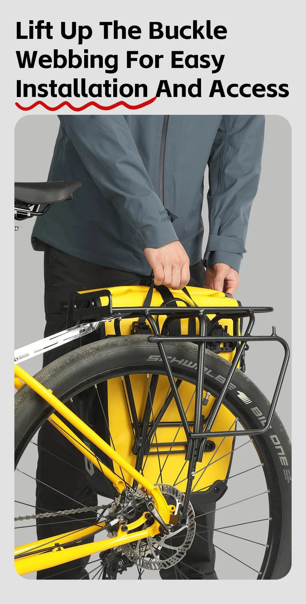 Bike & Bag Bicycle Pannier Bags RHINOWALK - Waterproof Bike Pannier ā Quick Release (25L)