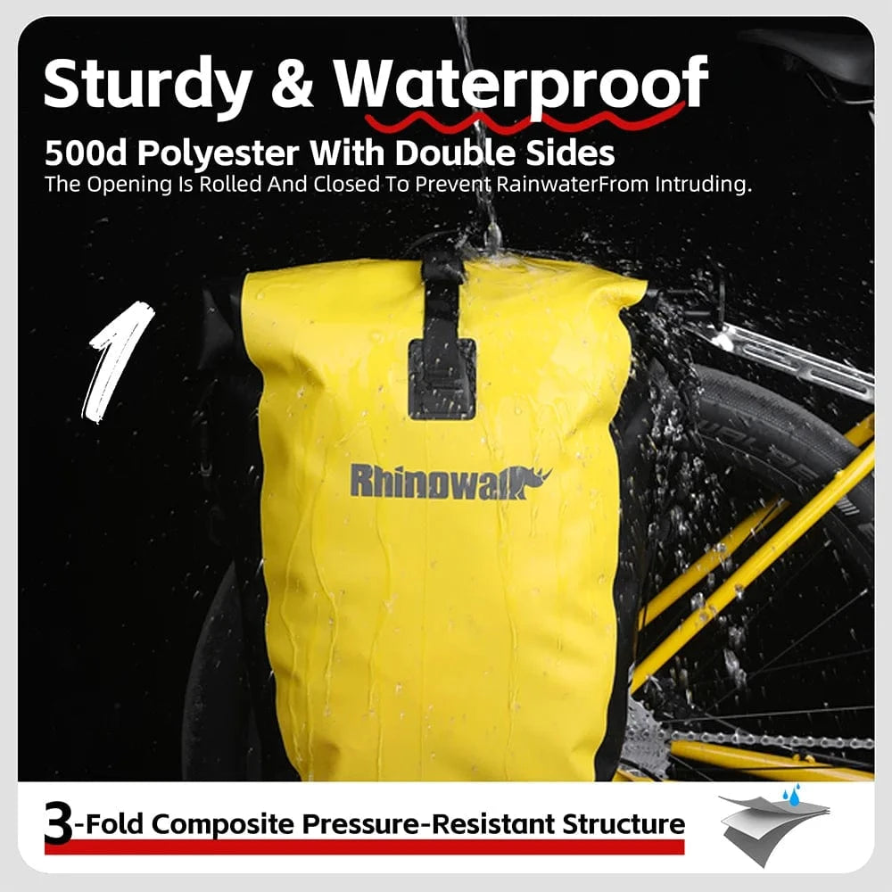 Bike & Bag Bicycle Pannier Bags RHINOWALK - Waterproof Bike Pannier ā Quick Release (25L)