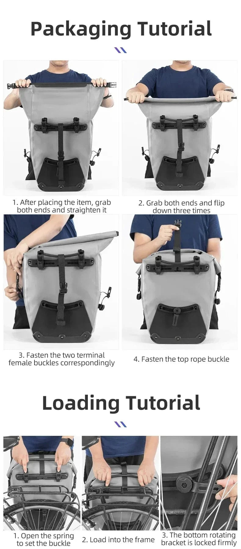 Bike & Bag Bicycle Pannier Bags ROCKBROS - PAIR - Waterproof Pannier Bags – 25L