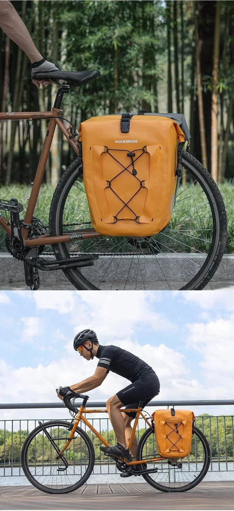 Bike & Bag Bicycle Pannier Bags ROCKBROS - PAIR - Waterproof Pannier Bags – 25L