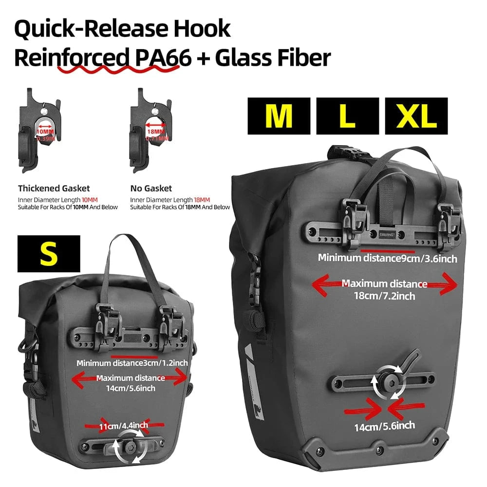 Bike & Bag RHINOWALK - 2025 Traveler Series Waterproof Pannier Bag (6L, 12L, 20L, 25L)