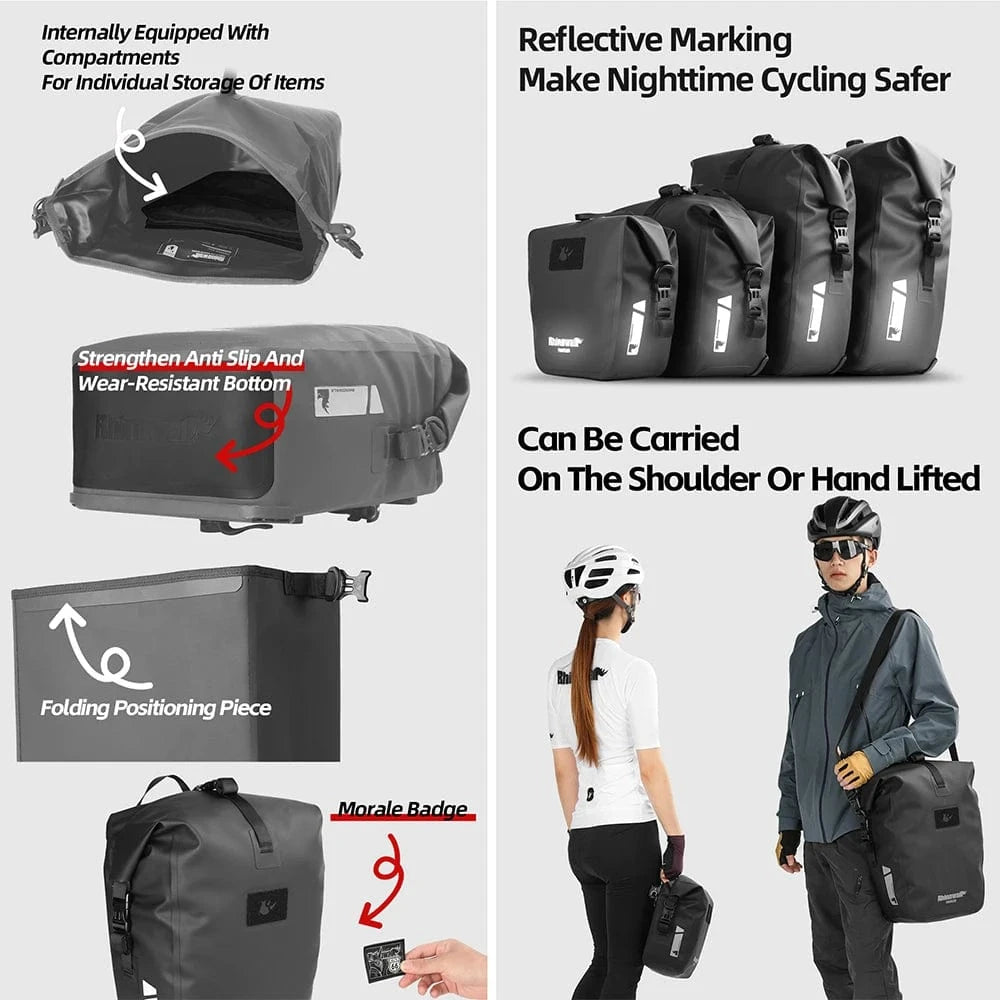 Bike & Bag RHINOWALK - 2025 Traveler Series Waterproof Pannier Bag (6L, 12L, 20L, 25L)