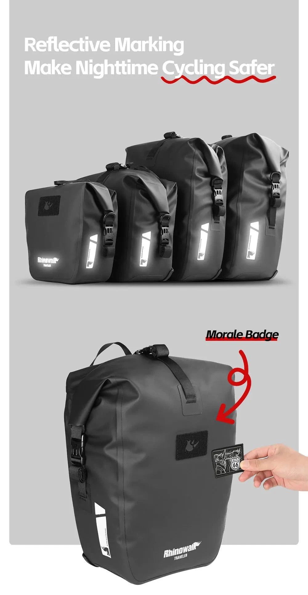 Bike & Bag RHINOWALK - 2025 Traveler Series Waterproof Pannier Bag (6L, 12L, 20L, 25L)