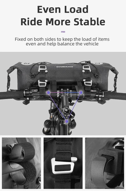 ROCKBROS - Waterproof Handlebar Bag Set – Durable, Spacious and Adventure-Ready