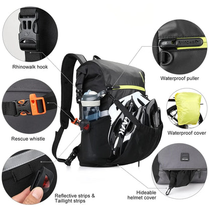 RHINOWALK - 24L Waterproof Bike Pannier Bag – Versatile Cycling Backpack