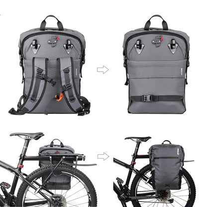 RHINOWALK - 24L Waterproof Bike Pannier Bag – Versatile Cycling Backpack