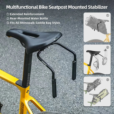 Rhinowalk - Bike Saddle Stabilizer Bracket – 2025 Version with Scratch-Proof Plates