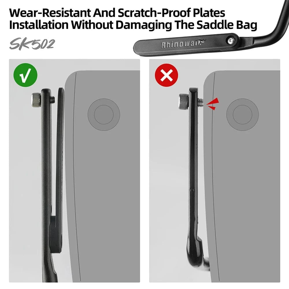 Rhinowalk - Bike Saddle Stabilizer Bracket – 2025 Version with Scratch-Proof Plates