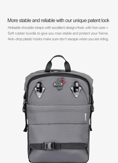 RHINOWALK - 24L Waterproof Bike Pannier Bag – Versatile Cycling Backpack
