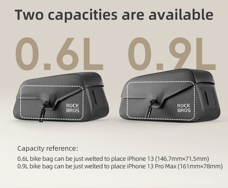 ROCKBROS - Magnetic Waterproof Top Tube Bag (0.6L/0.9L)