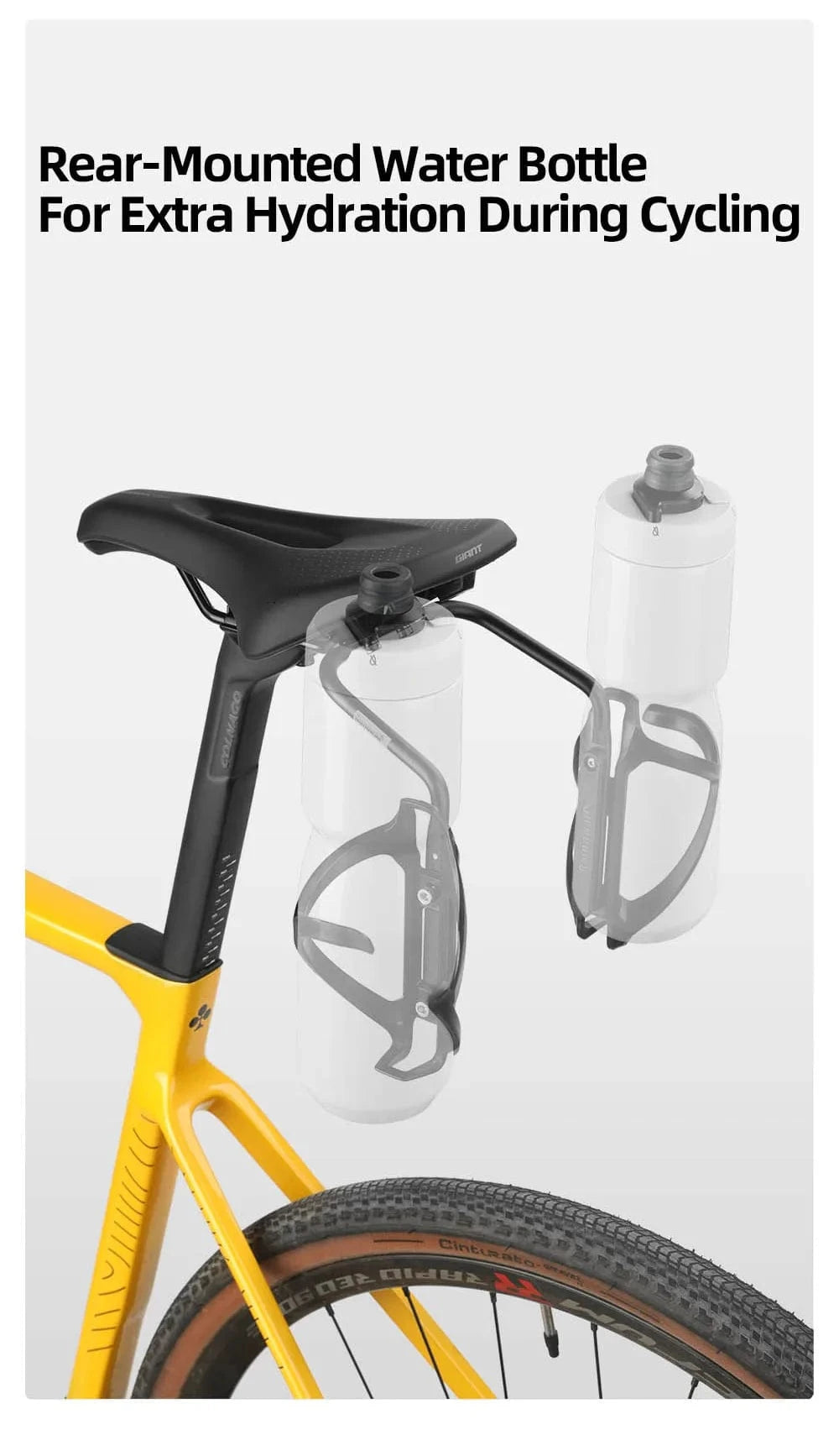 Rhinowalk - Bike Saddle Stabilizer Bracket – 2025 Version with Scratch-Proof Plates
