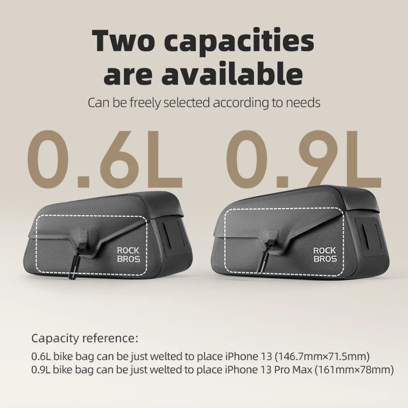 ROCKBROS - Magnetic Waterproof Top Tube Bag (0.6L/0.9L)