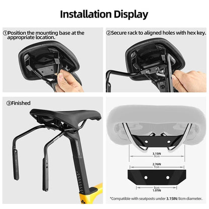 Rhinowalk - Bike Saddle Stabilizer Bracket – 2025 Version with Scratch-Proof Plates