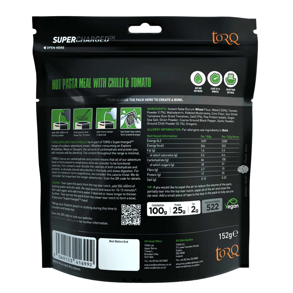TORQ Explore - Supercharged Chilli Non Carne Pasta Meal