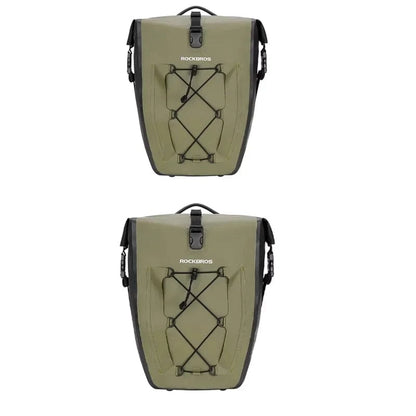 Bike & Bag Bicycle Pannier Bags Dark green 2pcs ROCKBROS - PAIR - Waterproof Pannier Bags – 25L