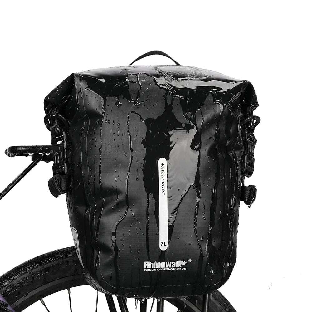 Bike & Bag Bicycle Pannier Bags RK6202-10L Black RHINOWALK - Waterproof Bike Pannier Bag (10L) - Brompton, Road & MTB Pannier