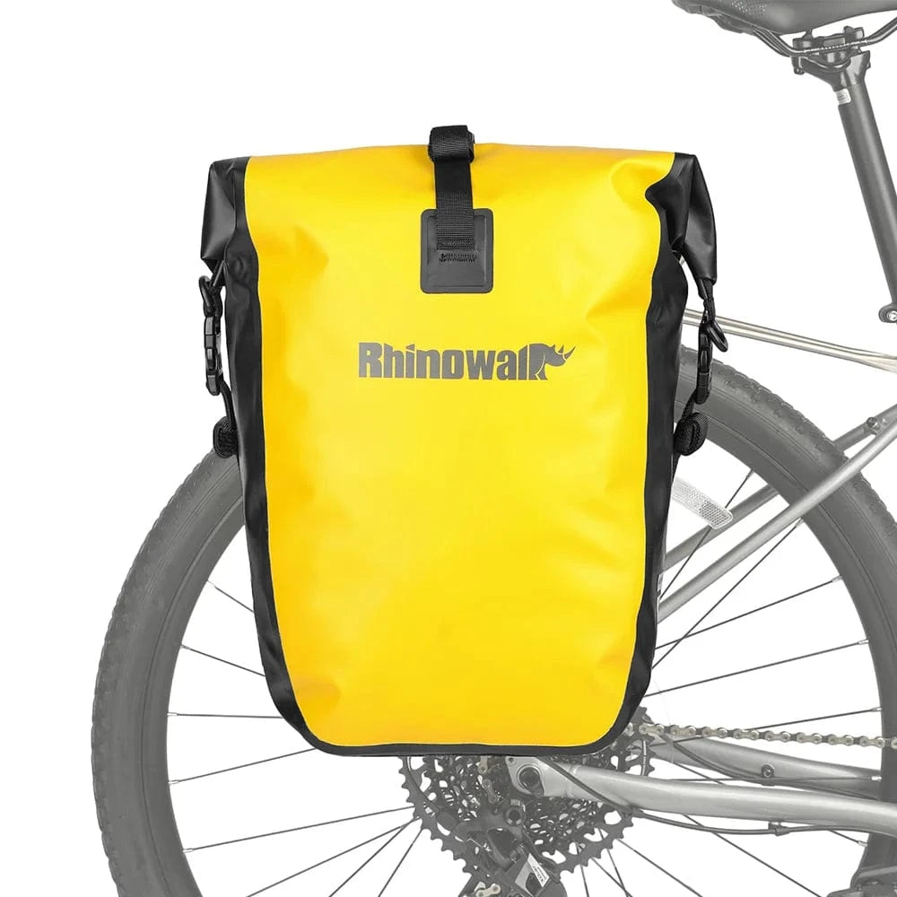 Bike & Bag Bicycle Pannier Bags Yellow-25L-1Piece RHINOWALK - Waterproof Bike Pannier – Quick Release (25L)