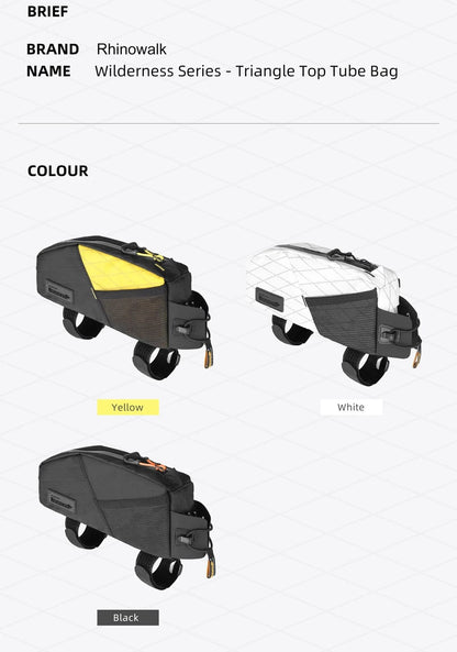 Bike & Bag Bike Bag RHINOWALK - Wilderness Series - Bike Top Tube Bag (1.2L) - Waterproof