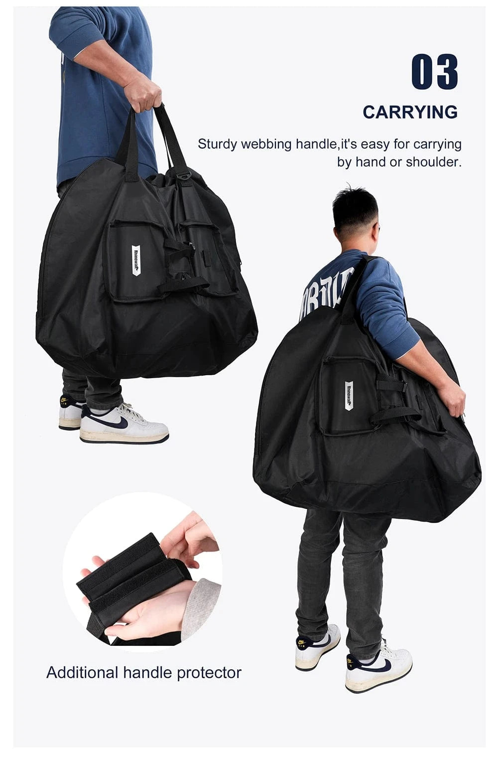 Bike & Bag Bike Travel Bag Rhinowalk Folding Bike Carry Bag – Waterproof, Foldable & Portable for Brompton, 3 Sixty & More