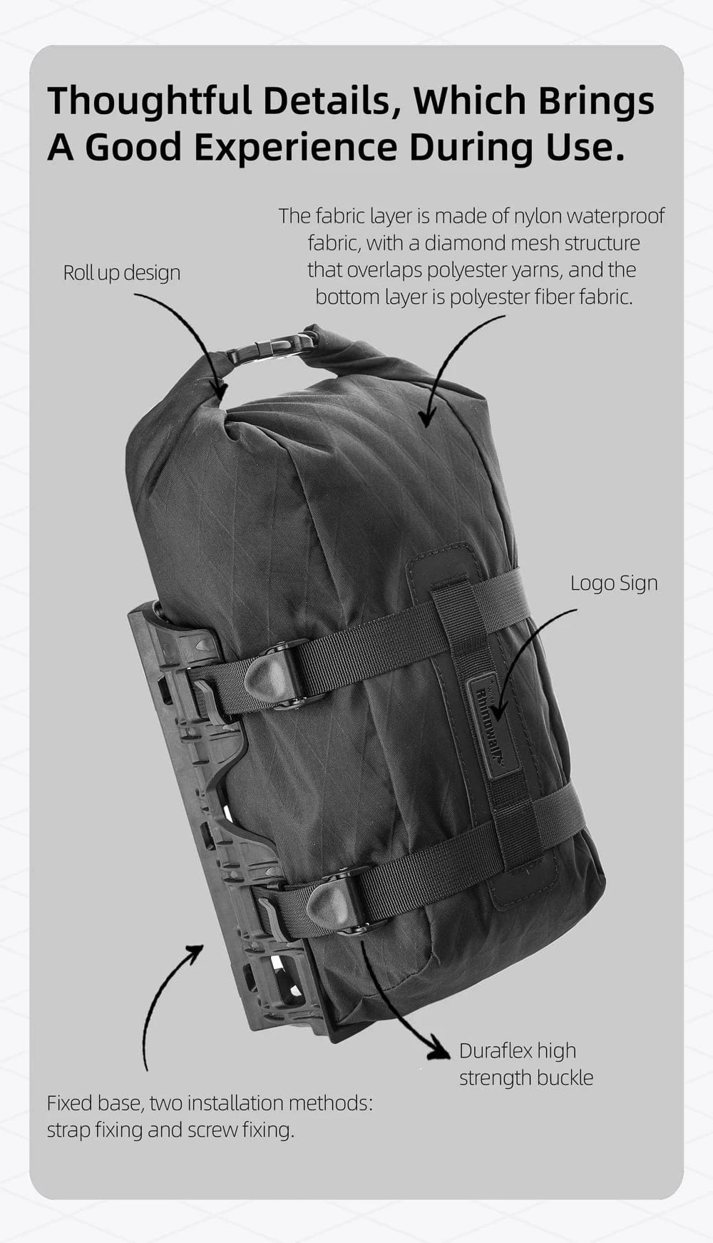 Bike & Bag Fork Bags RHINOWALK - Wilderness Series - Quick Release Front Fork Bags (6.5L)