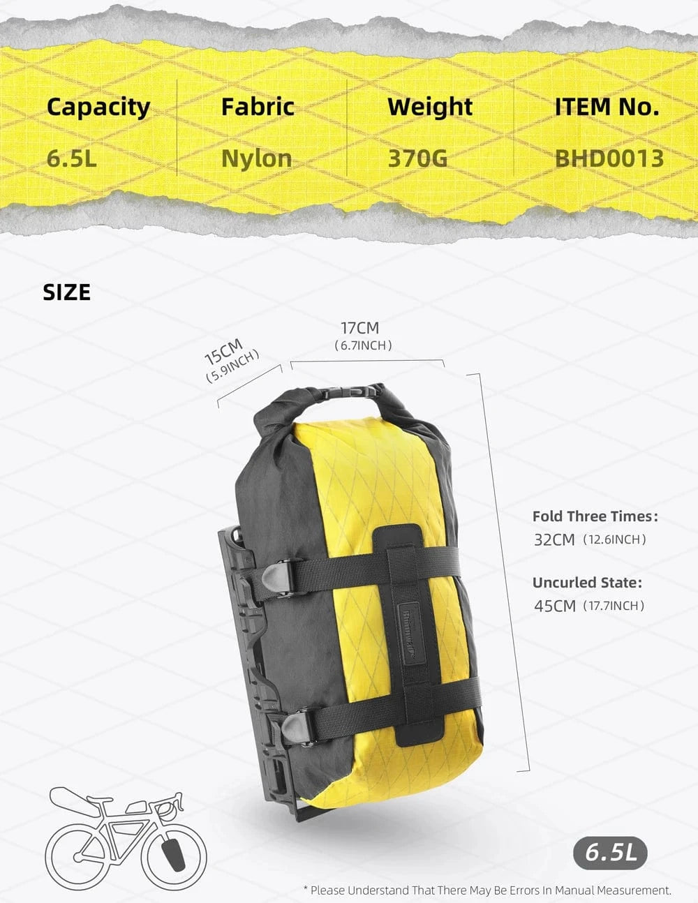 Bike & Bag Fork Bags RHINOWALK - Wilderness Series - Quick Release Front Fork Bags (6.5L)