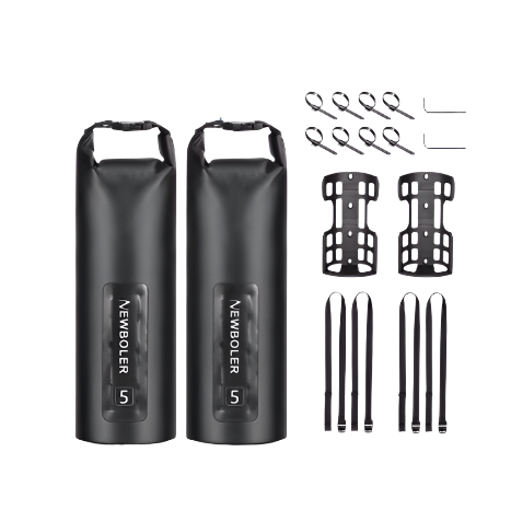 Bike & Bag Fork Bags Two 5L Bags + Two cages NEWBOLER - Waterproof Front Fork Cages and Dry Bags - 5L