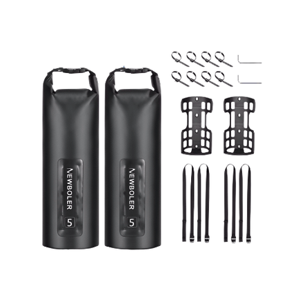 Bike & Bag Fork Bags Two 5L Bags + Two cages NEWBOLER - Waterproof Front Fork Cages and Dry Bags - 5L