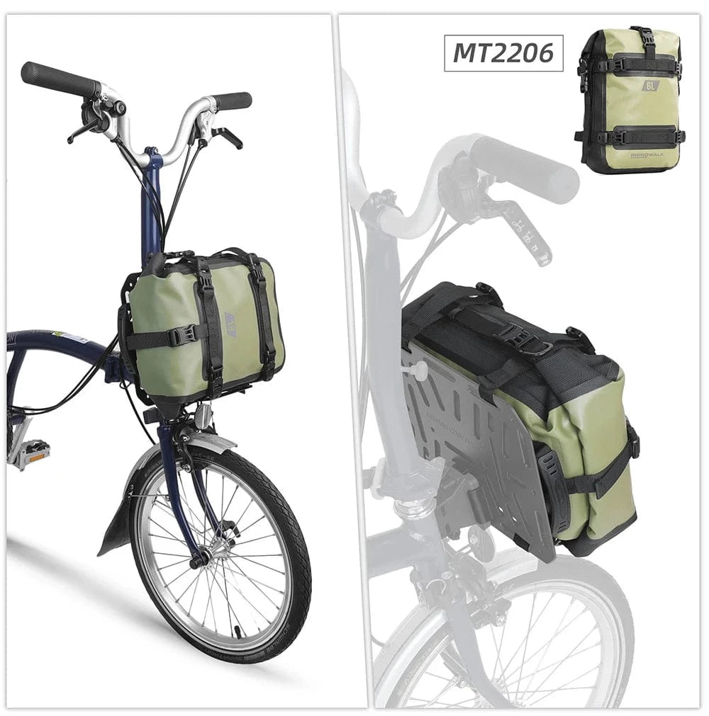 Bike & Bag Front Mount Adapter RHINOWALK - Brompton Front Mount Adapter for Bike Bags – Aluminium Alloy Bike Bag Carrier Block for Folding Bikes