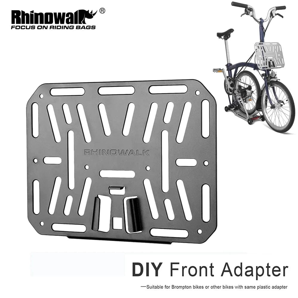 Bike & Bag Front Mount Adapter RHINOWALK - Brompton Front Mount Adapter for Bike Bags – Aluminium Alloy Bike Bag Carrier Block for Folding Bikes